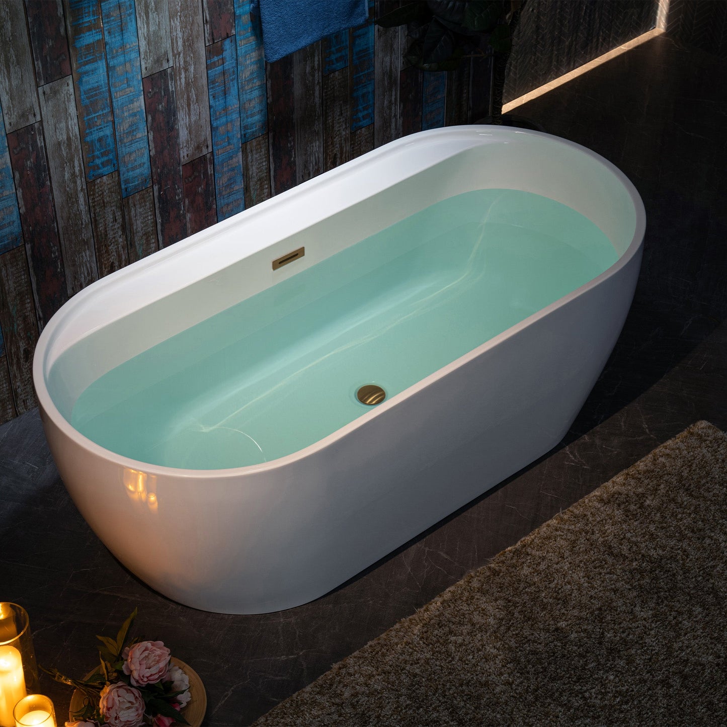 WOODBRIDGE 67" Acrylic Freestanding Bathtub Contemporary Soaking White Tub