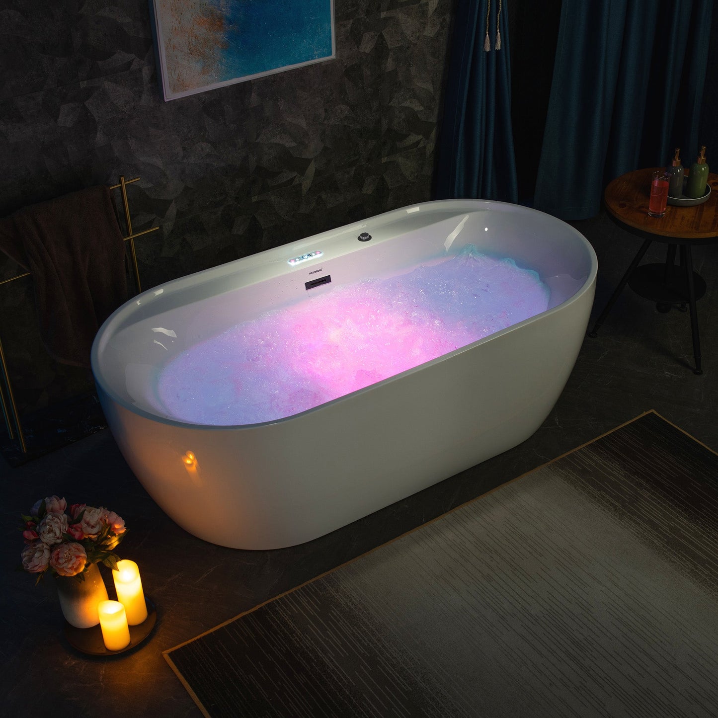 WOODBRIDGE 72" x 35-3/8" Whirlpool and Air Bath Heated Soaking Combination Tub