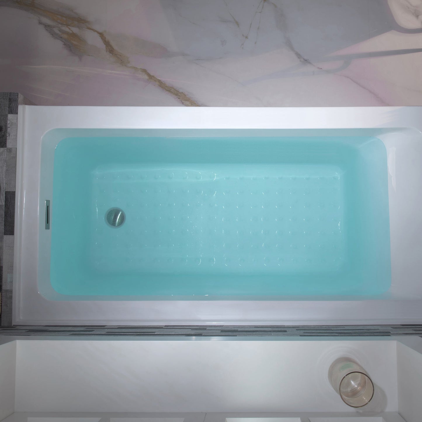 WOODBRIDGE 60" Acrylic Rectangular Alcove Soaking Bathtub in White with Right Drain