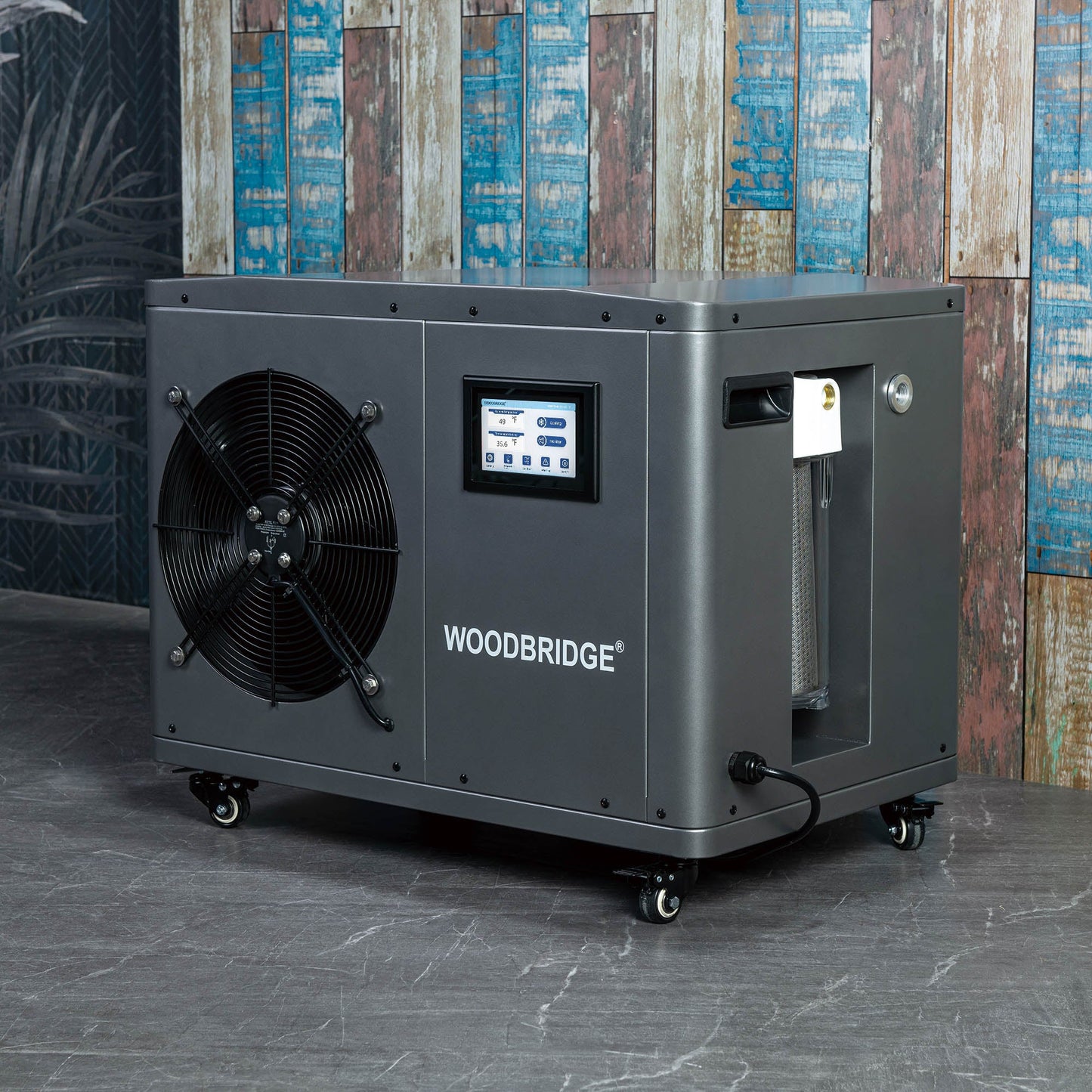 WOODBRIDGE 1.3HP Portable Chiller with Touch Screen Control Panel and Reusable Stainless Steel Filter