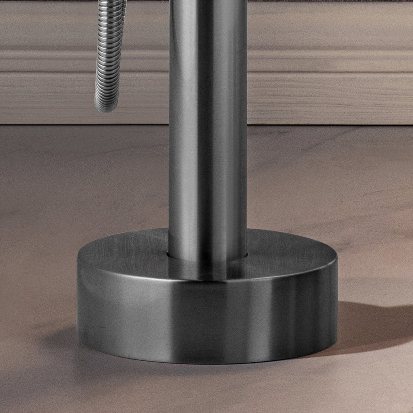 WOODBRIDGE F0023BNDR Contemporary Single Handle Floor Mount Freestanding Tub Filler Faucet with 2 Function Cylinder Style Hand Shower