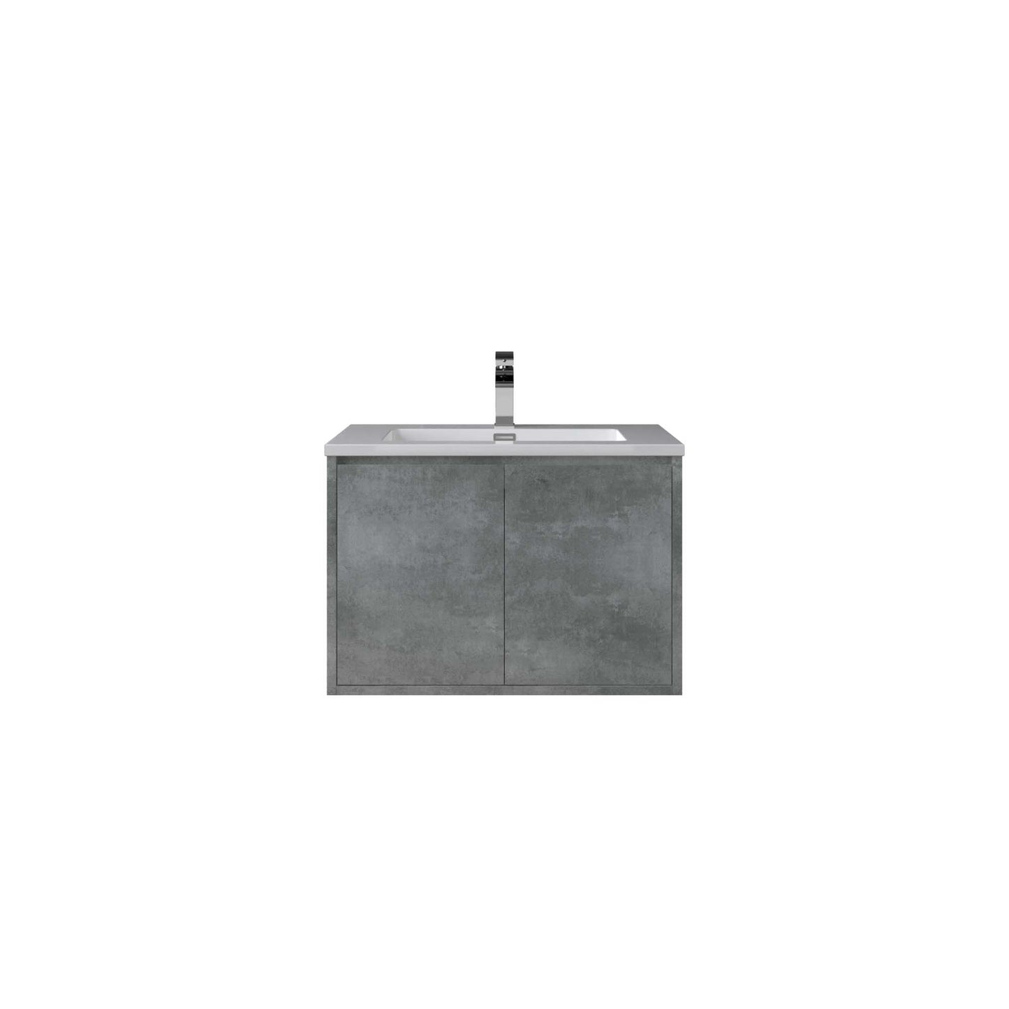 WOODBRIDGE 24 in. W x 19 in. D Bathroom Vanity in Gray with Resin Composite Vanity Top in Glossy White, with Stainless Steel Frame