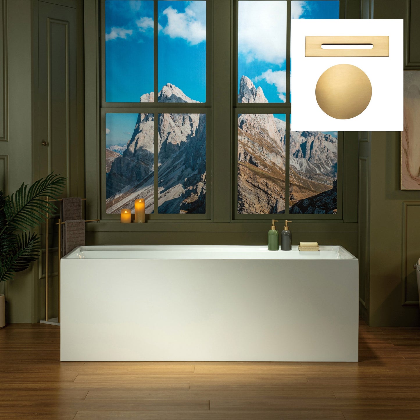 WOODBRIDGE 66-7/8" L x 31-1/2" W Freestanding Contemporary Soaking Bathtub