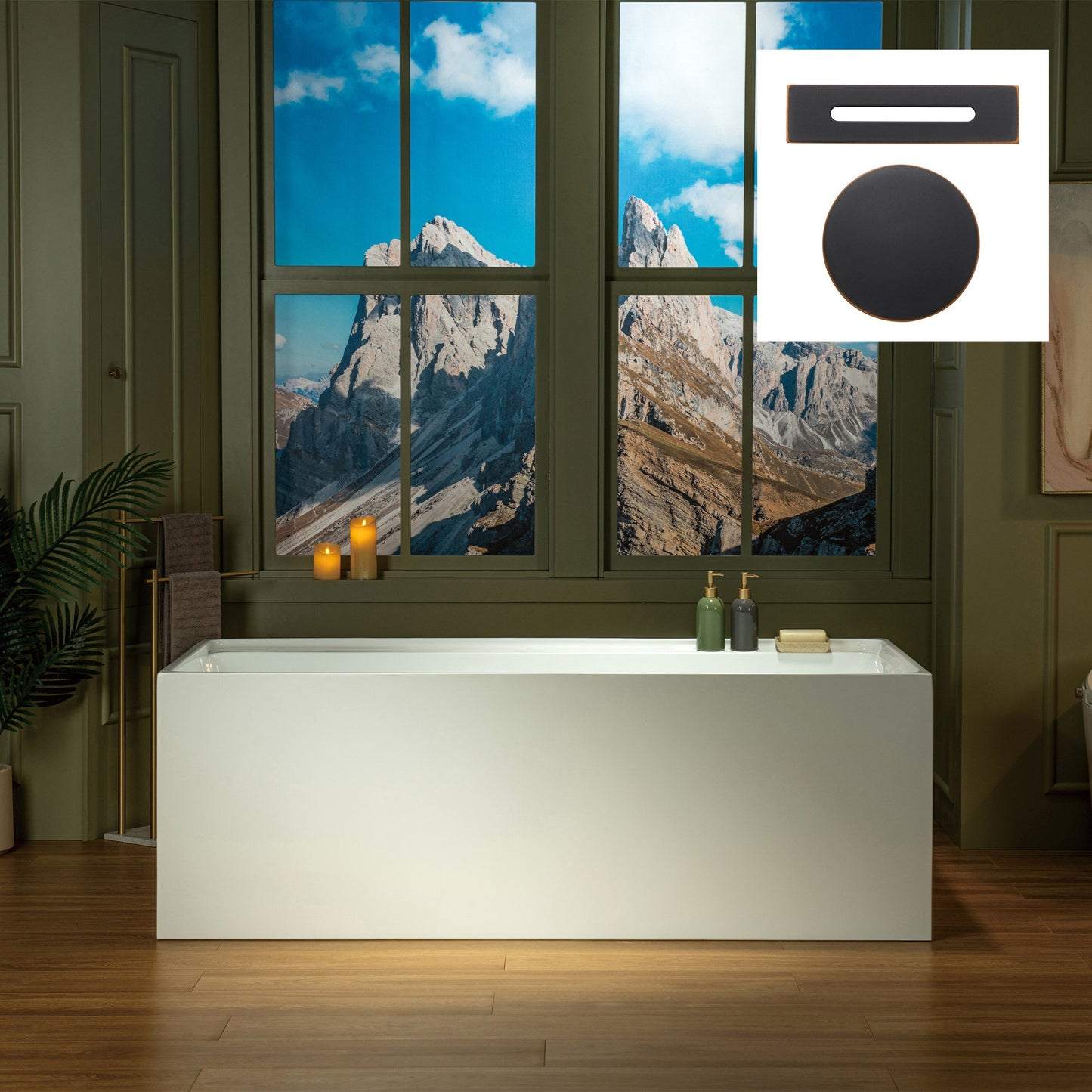 WOODBRIDGE 66-7/8" L x 31-1/2" W Freestanding Contemporary Soaking Bathtub