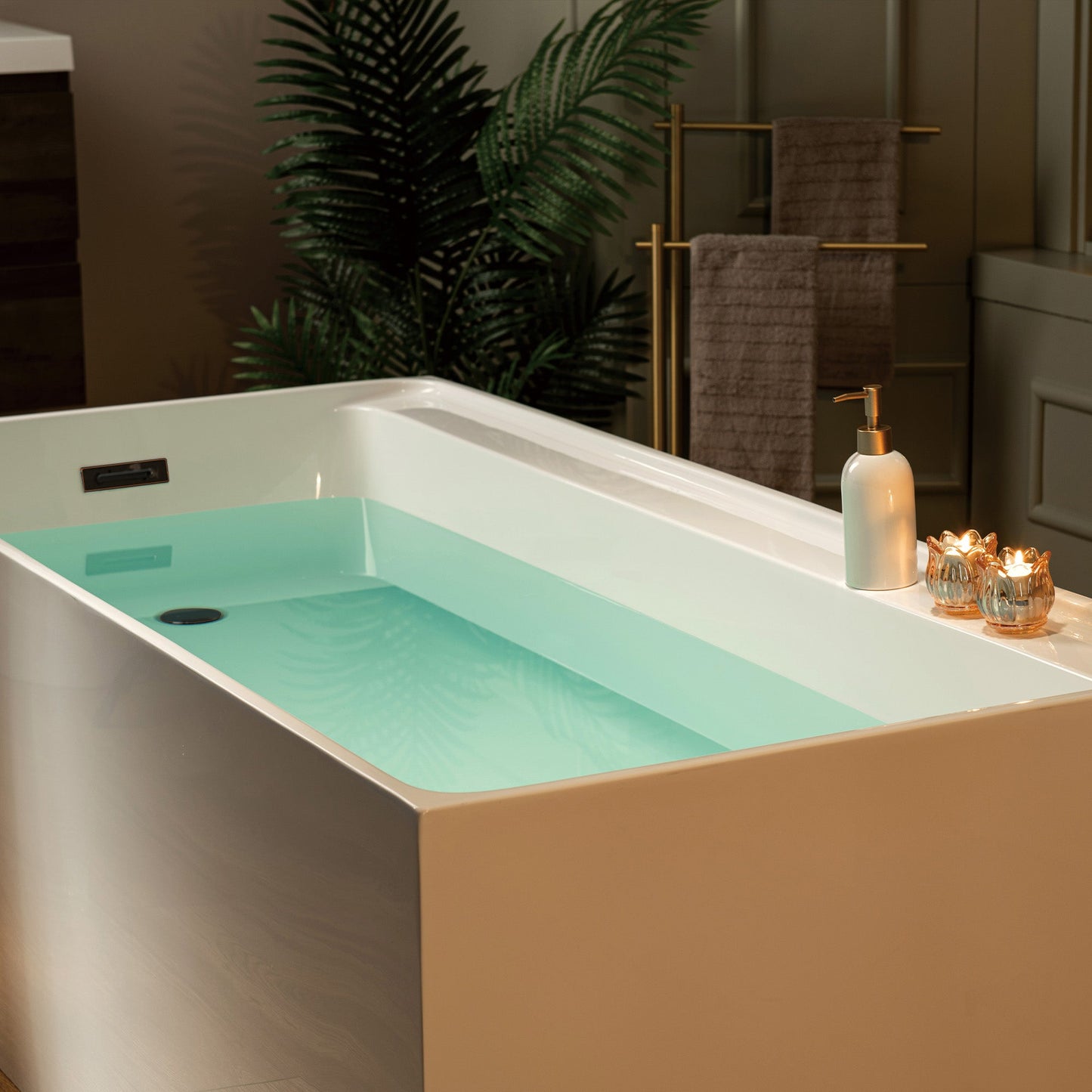 WOODBRIDGE 66-7/8" L x 31-1/2" W Freestanding Contemporary Soaking Bathtub