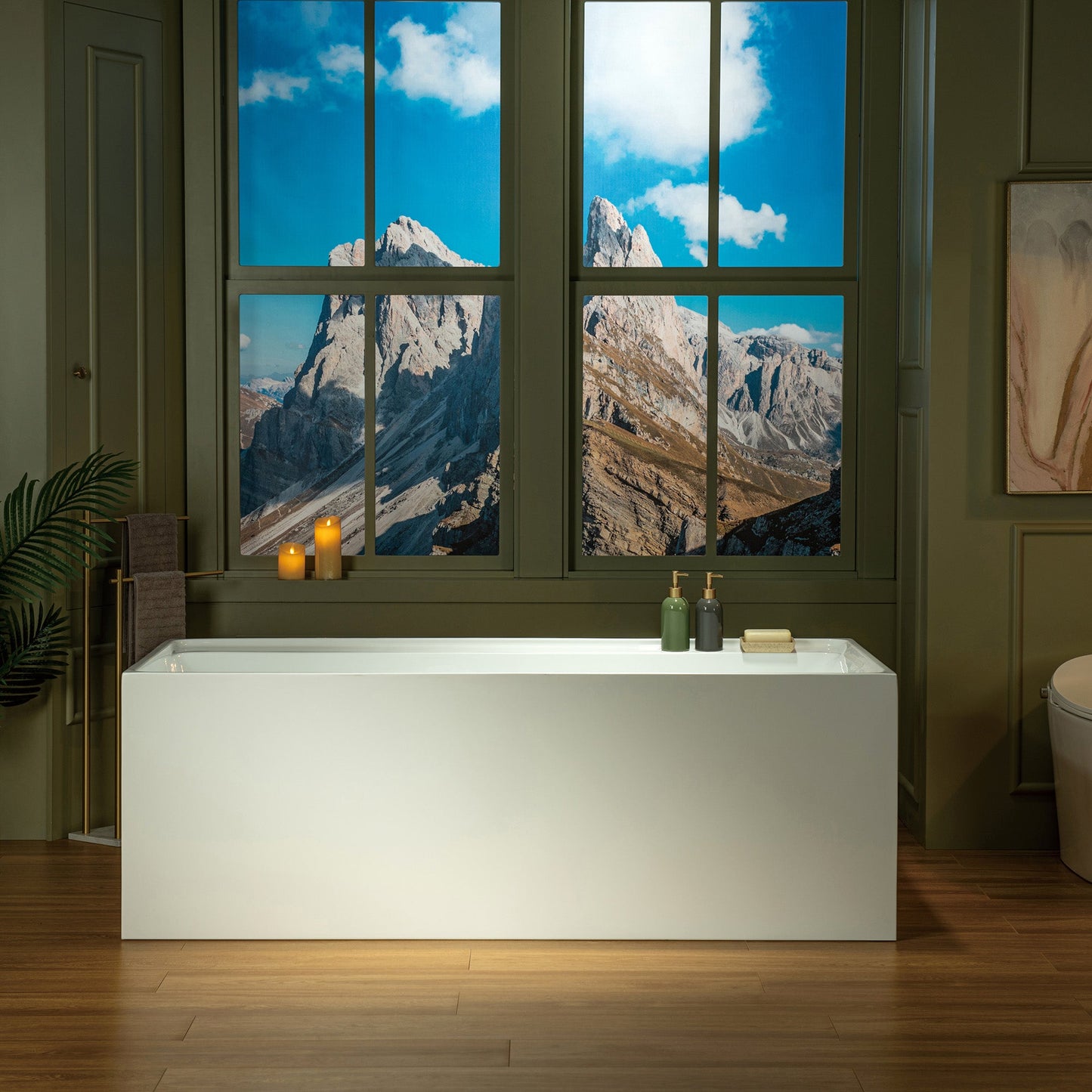 WOODBRIDGE 66-7/8" L x 31-1/2" W Freestanding Contemporary Soaking Bathtub