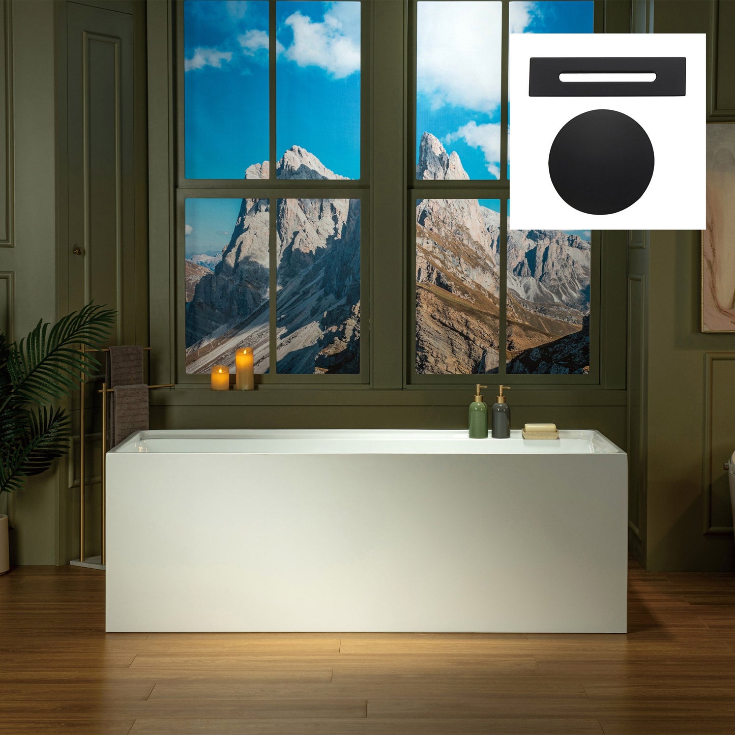 WOODBRIDGE 66-7/8" L x 31-1/2" W Freestanding Contemporary Soaking Bathtub