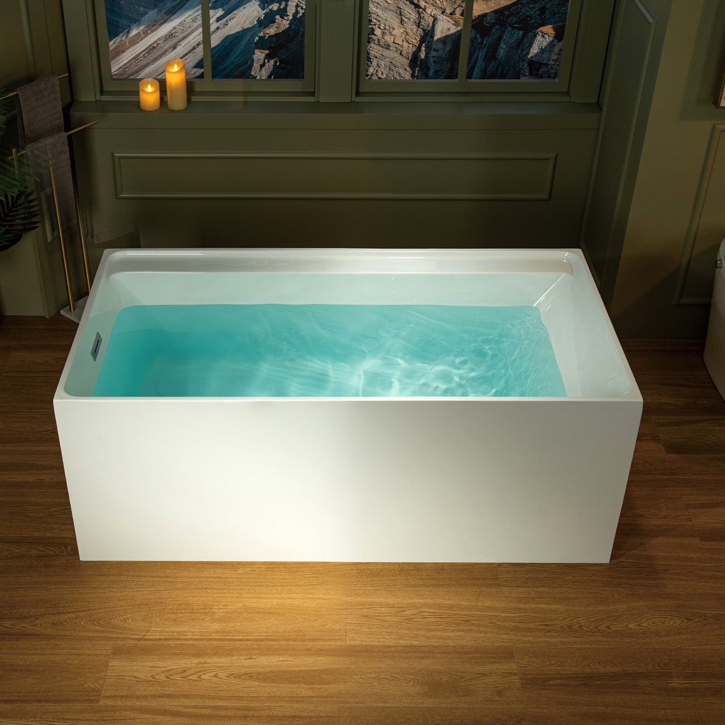 WOODBRIDGE 59" L x 29-1/2" W Freestanding Contemporary Soaking Bathtub