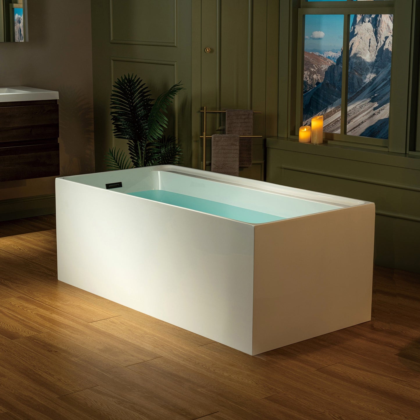 WOODBRIDGE 59" L x 29-1/2" W Freestanding Contemporary Soaking Bathtub