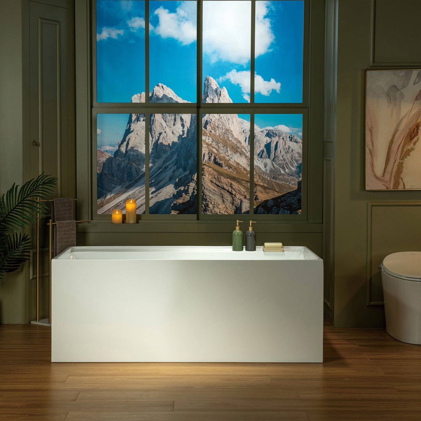 WOODBRIDGE 59" L x 29-1/2" W Freestanding Contemporary Soaking Bathtub