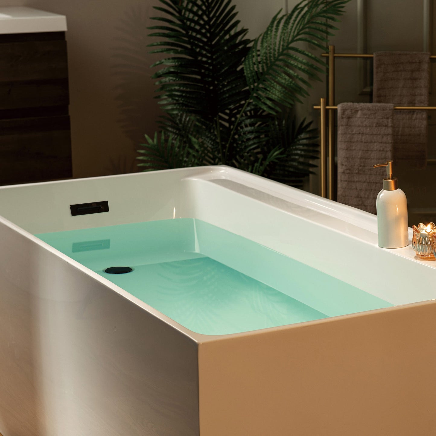 WOODBRIDGE 59" L x 29-1/2" W Freestanding Contemporary Soaking Bathtub