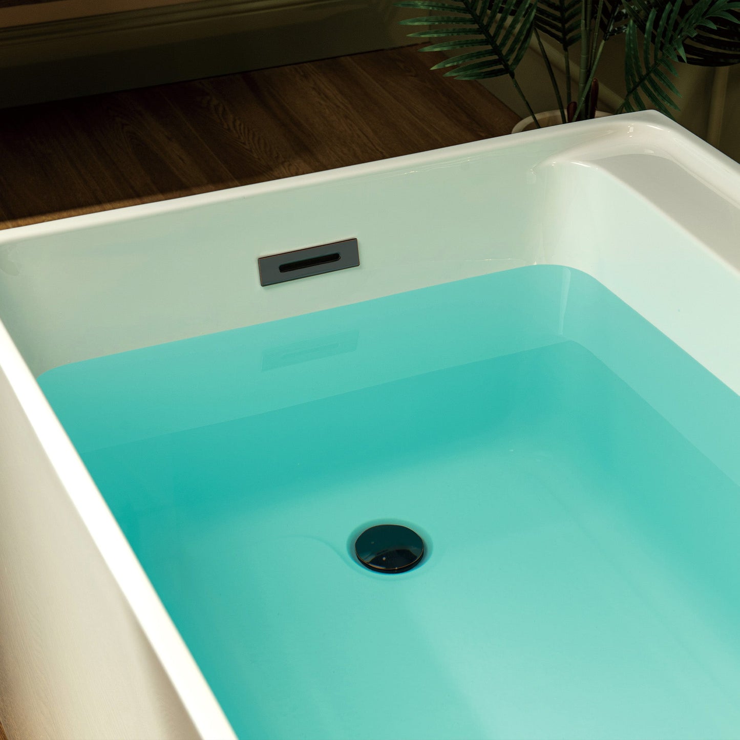 WOODBRIDGE 59" L x 29-1/2" W Freestanding Contemporary Soaking Bathtub
