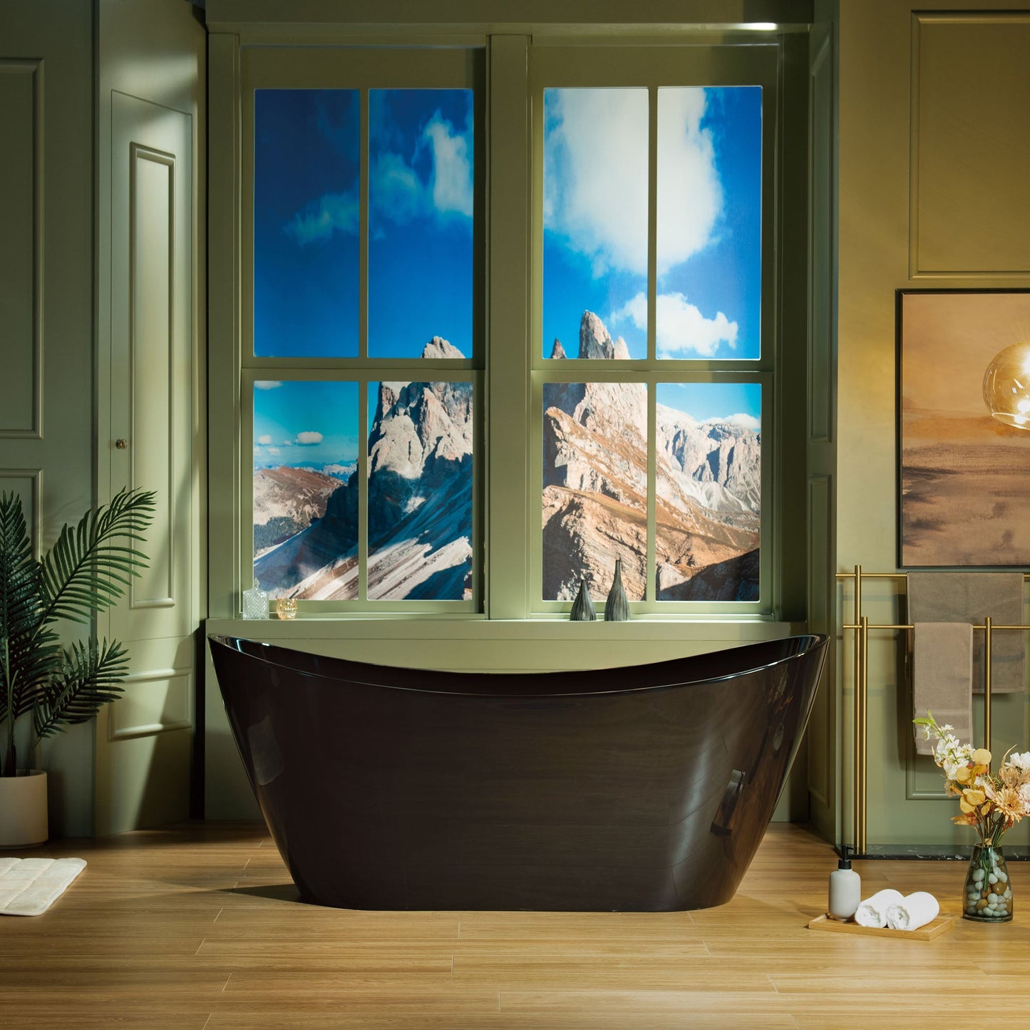 WOODBRIDGE 67" L x 31-1/2" W Freestanding Contemporary Acrylic Soaking Bathtub