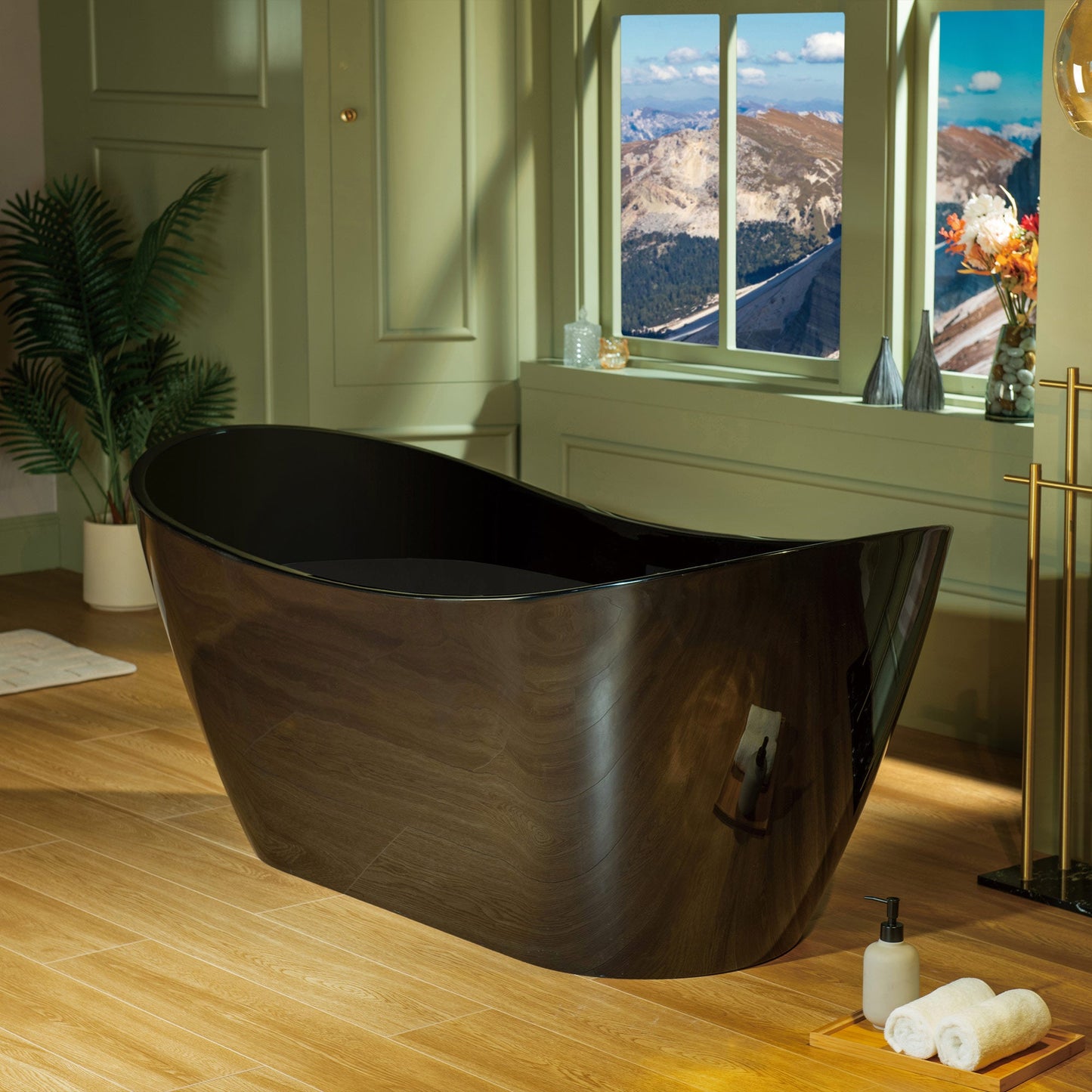WOODBRIDGE 67" L x 31-1/2" W Freestanding Contemporary Acrylic Soaking Bathtub