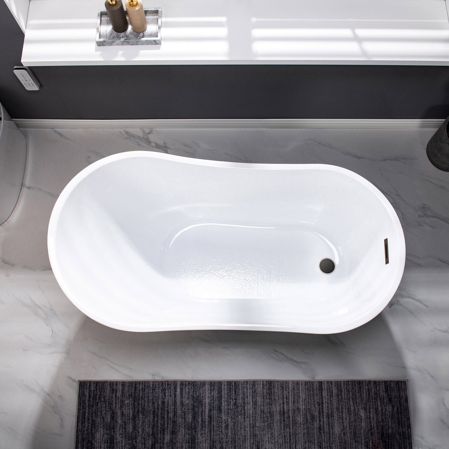 WOODBRIDGE 54" Acrylic Freestanding Bathtub Contemporary Soaking Tub