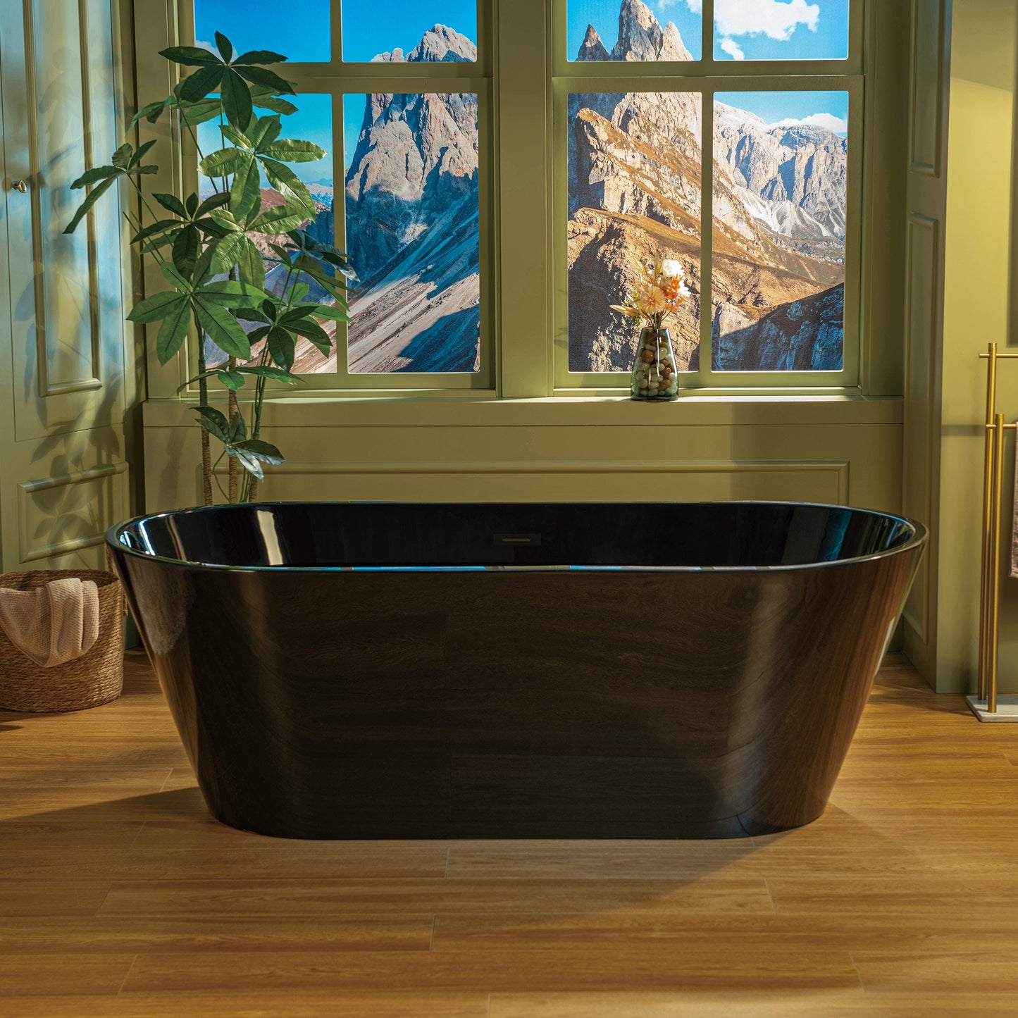 WOODBRIDGE 67" L x 31-1/2" W Freestanding Contemporary Acrylic Soaking Bathtub