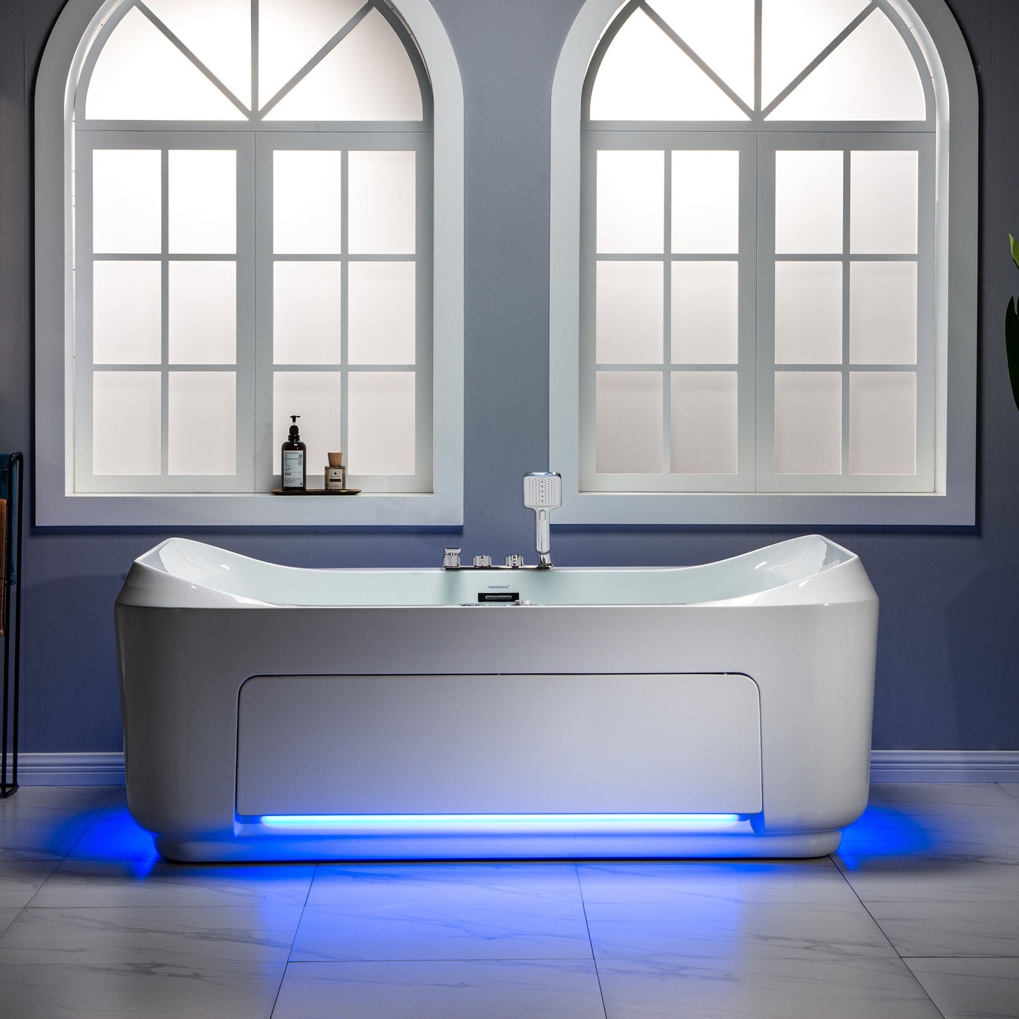 WOODBRIDGE 70-7/8"L x 47-1/4"W 2 Person Freestanding Hydrotherapy Whirlpool and Air Bath Heated Soaking Combination Massage Tub
