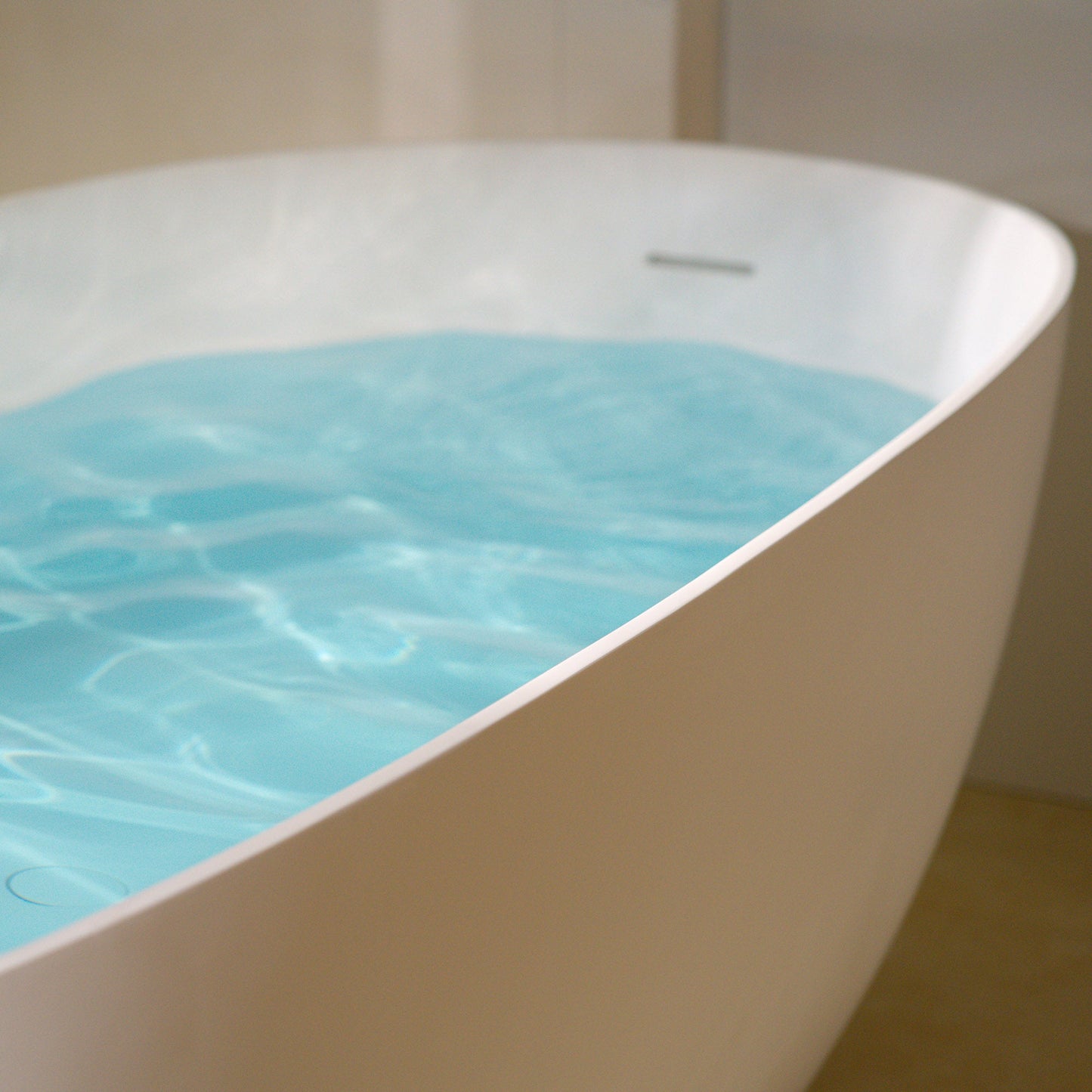 WOODBRIDGE 61-1/4" L x 30-3/4" W Stone Resin Luxury Contemporary Solid Surface Freestanding Soaking Bathtub