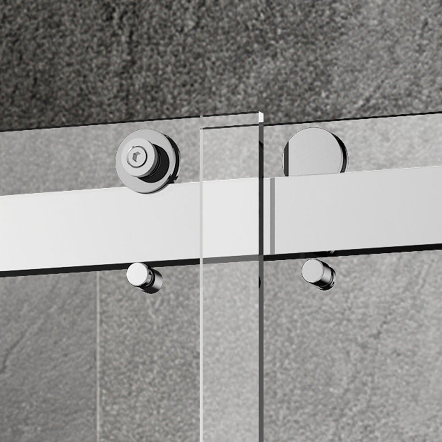 WOODBRIDGE Frameless Shower Doors 56-60" Width x 76"Height with 3/8"(10mm) Clear Tempered Glass, 2 Ways Opening & Double Sliding