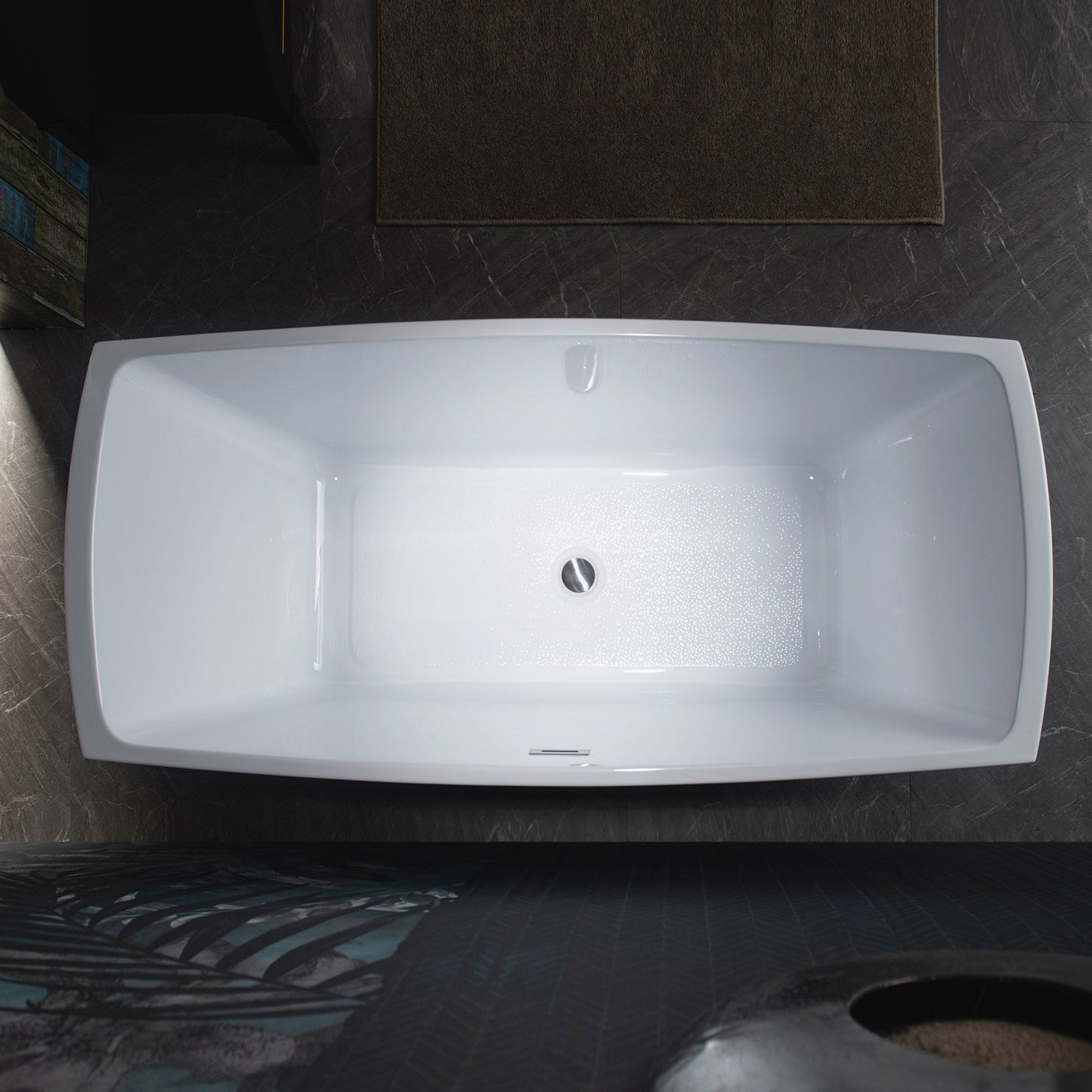 WOODBRIDGE 59" Acrylic Freestanding Double Ended Contemporary Soaking Tub
