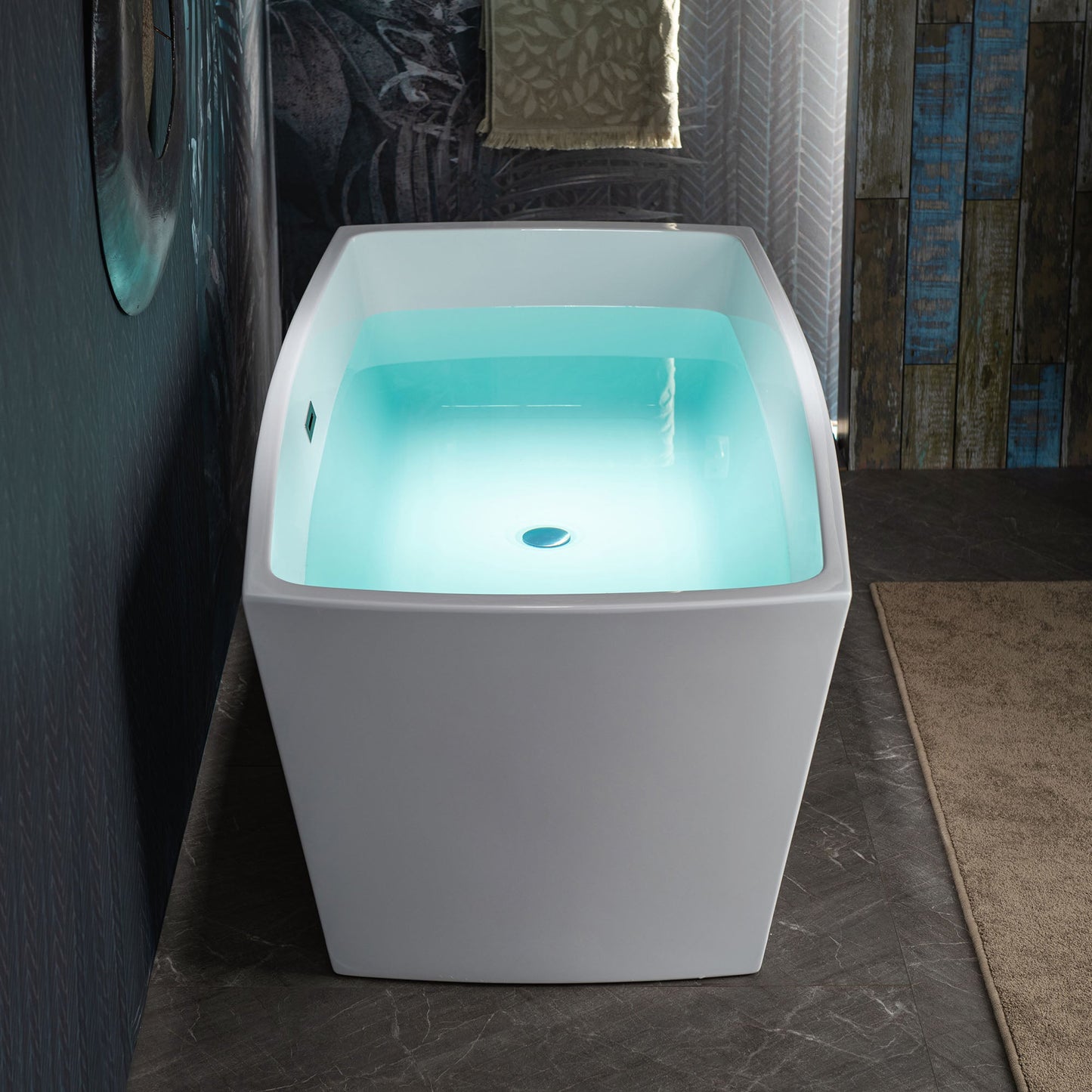 WOODBRIDGE 59" Acrylic Freestanding Double Ended Contemporary Soaking Tub