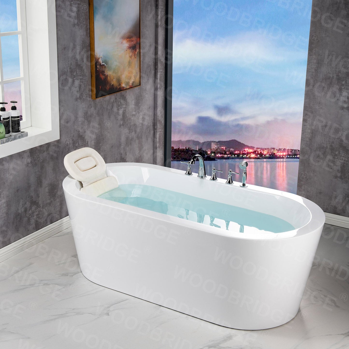 Bath Pillow Bathtub Pillow with 7 Powerful Suction Cups,14.5x21 Inch,Luxury Bath Pillows for Tub Neck and Back Support,PI-1411