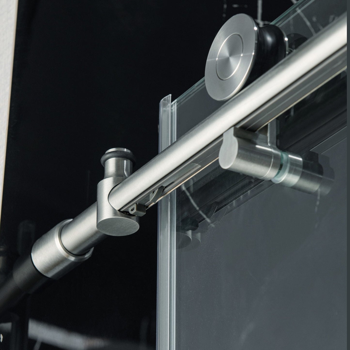 WOODBRIDGE Frameless Single Sliding Shower Doors, 57.5-60" Width x 62"Height with 3/8"(10mm) Clear Tempered Glass, Soft Close System and Explosion-Proof Film