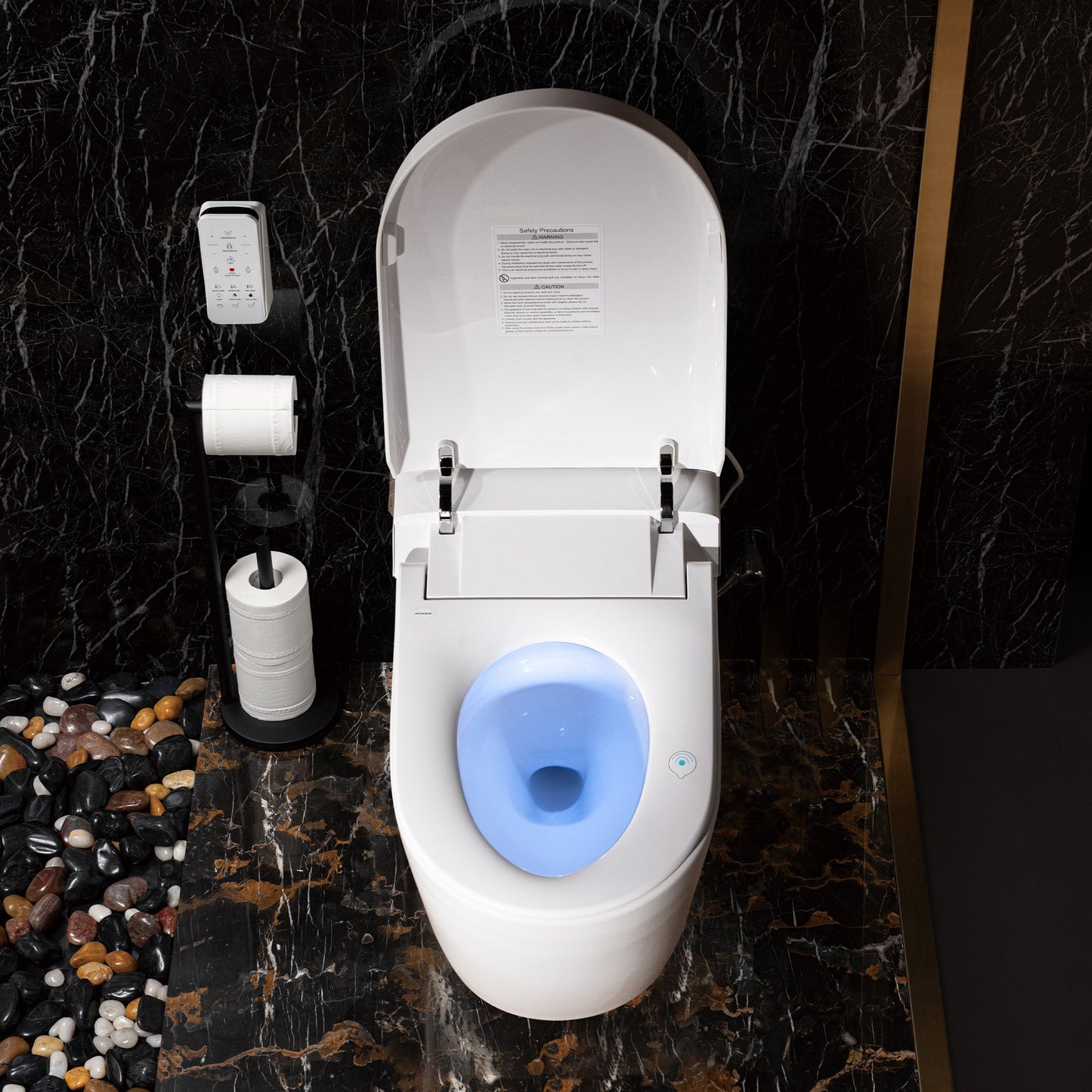 WOODBRIDGE Intelligent Smart Bidet Toilet, Auto Open & Close, Auto Quiet Flush, Backup Mechanical Flush, and Advanced Deodorization, White, B0980S