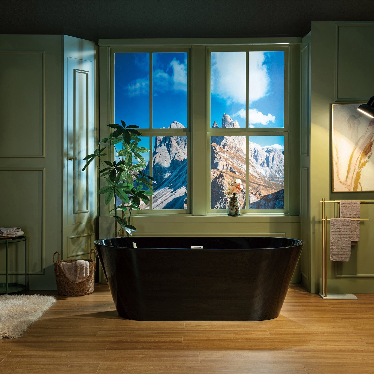 WOODBRIDGE 67" L x 31-1/2" W Freestanding Contemporary Acrylic Soaking Bathtub