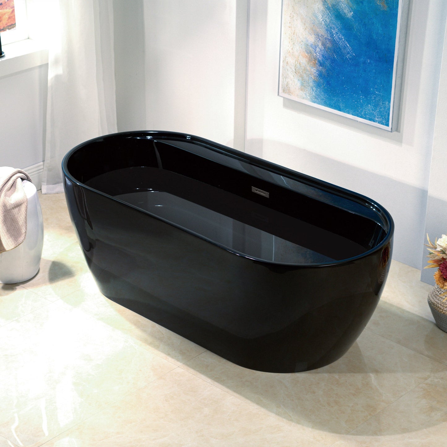 WOODBRIDGE 67" L x 31-1/2" W Freestanding Contemporary Acrylic Soaking Bathtub