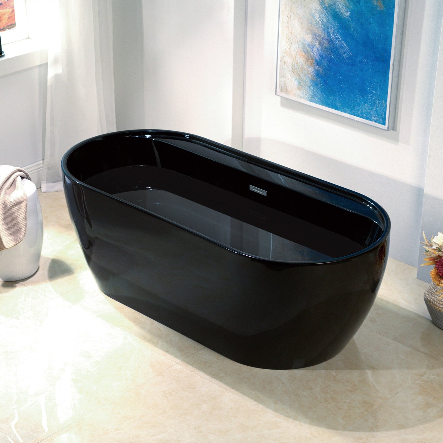 WOODBRIDGE 67" L x 31-1/2" W Freestanding Contemporary Acrylic Soaking Bathtub