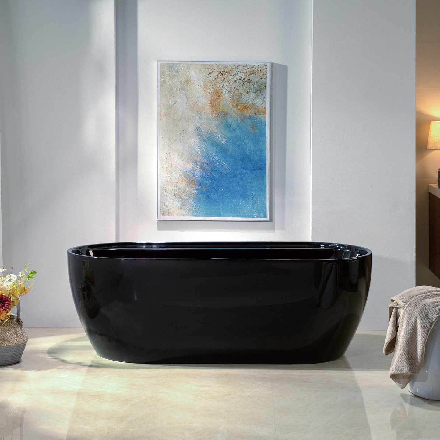WOODBRIDGE 67" L x 31-1/2" W Freestanding Contemporary Acrylic Soaking Bathtub
