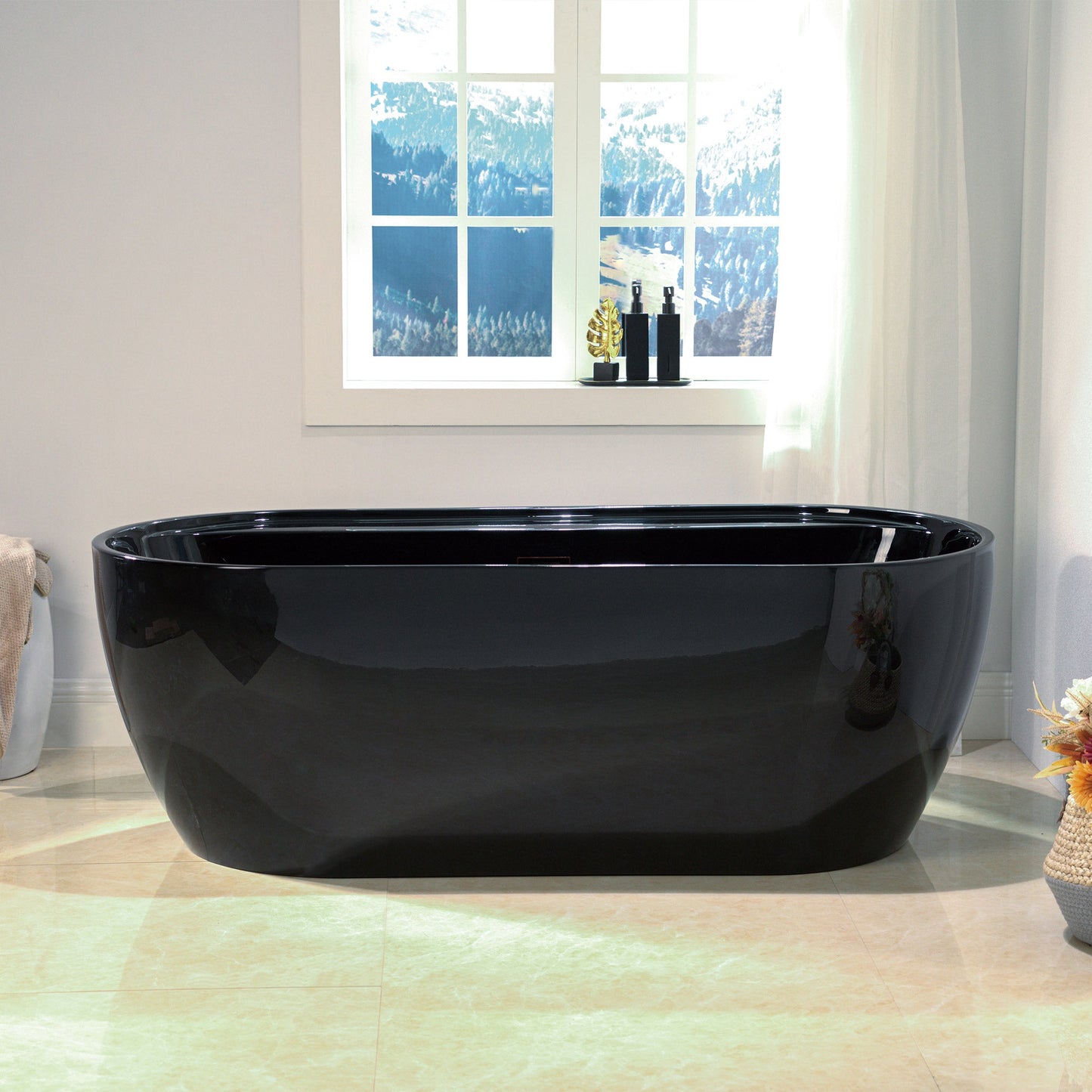 WOODBRIDGE 67" L x 31-1/2" W Freestanding Contemporary Acrylic Soaking Bathtub