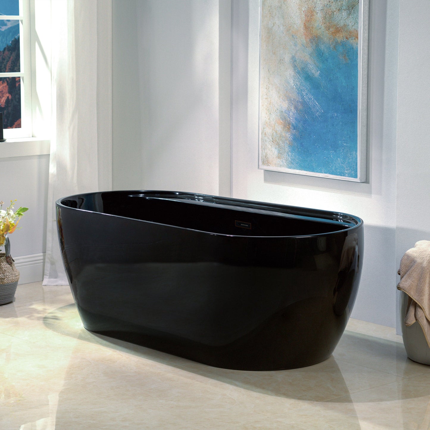 WOODBRIDGE 67" L x 31-1/2" W Freestanding Contemporary Acrylic Soaking Bathtub