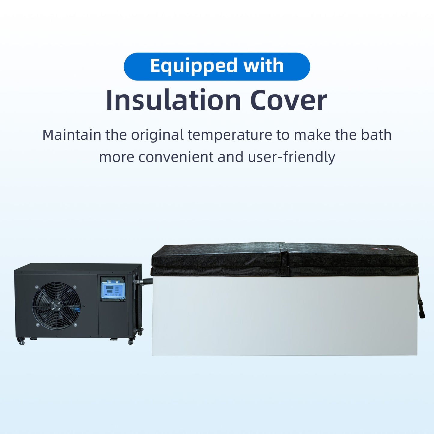 WOODBRIDGE 67" L x 31-1/2" W Freestanding Acrylic Cold Plunge Ice Tub with Chiller and Heater, Ozone sanitation, Filter circulation system, Insulated tub cover