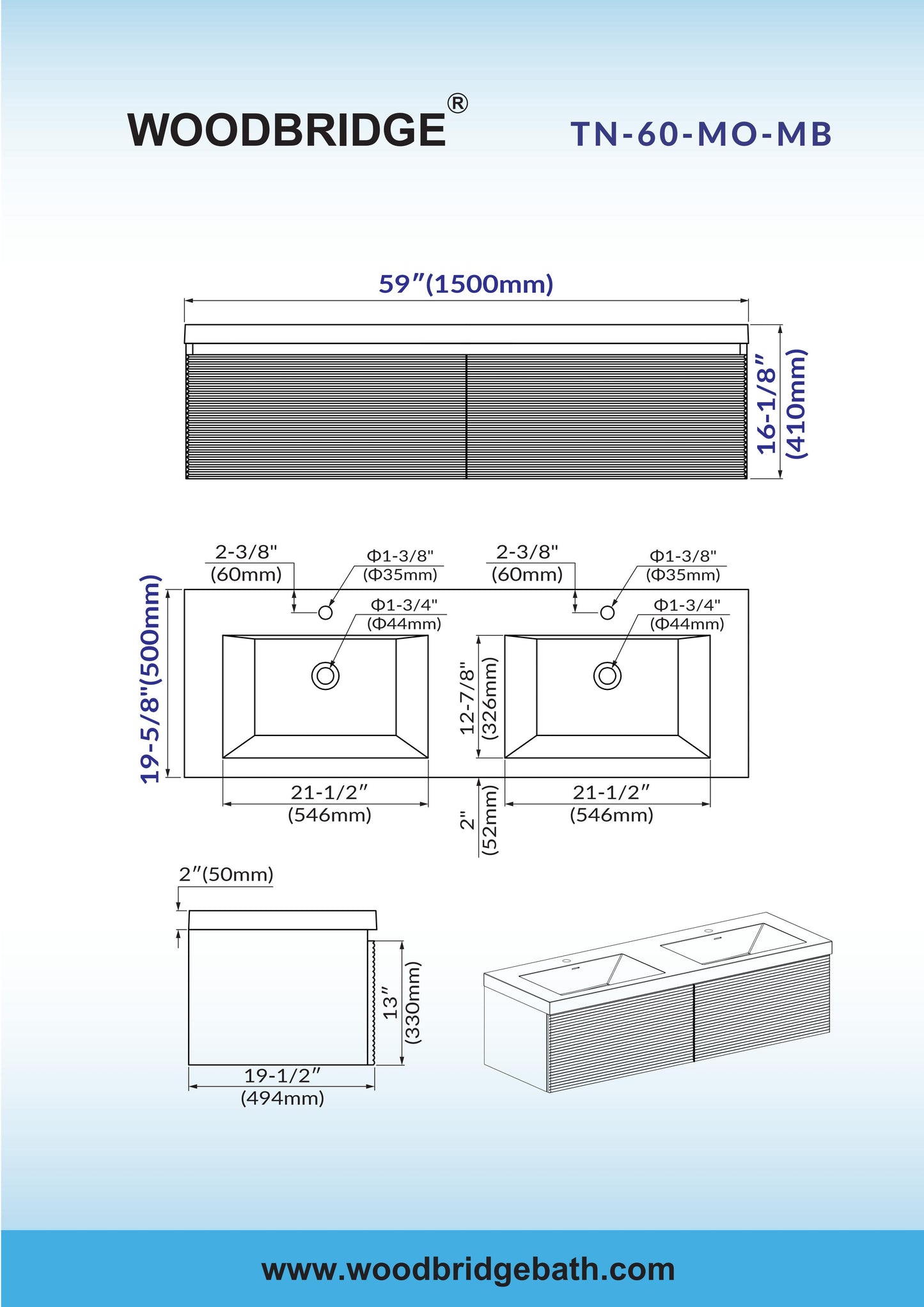 WOODBRIDGE 29-1/2 in. W x 19-5/8 in. D Wall Mounted Floating Multi-layer Engineering Wood Bathroom Vanity with Premium Black Sintered Stone Vanity Top