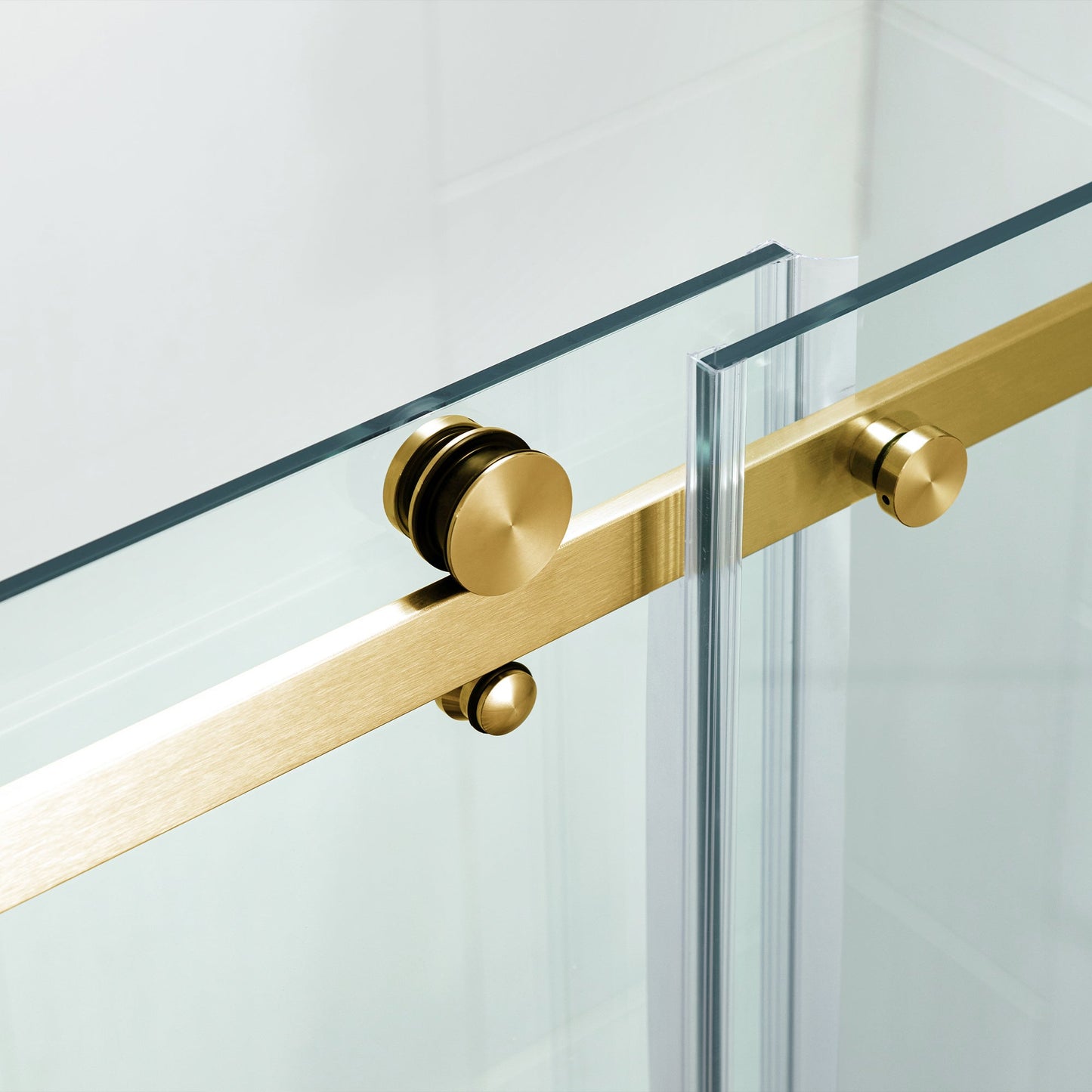 WOODBRIDGE Frameless Single Sliding Shower Doors, 44-48" Width x 76" Height with 5/16"(8mm) Clear Tempered Glass and Explosion-Proof Film