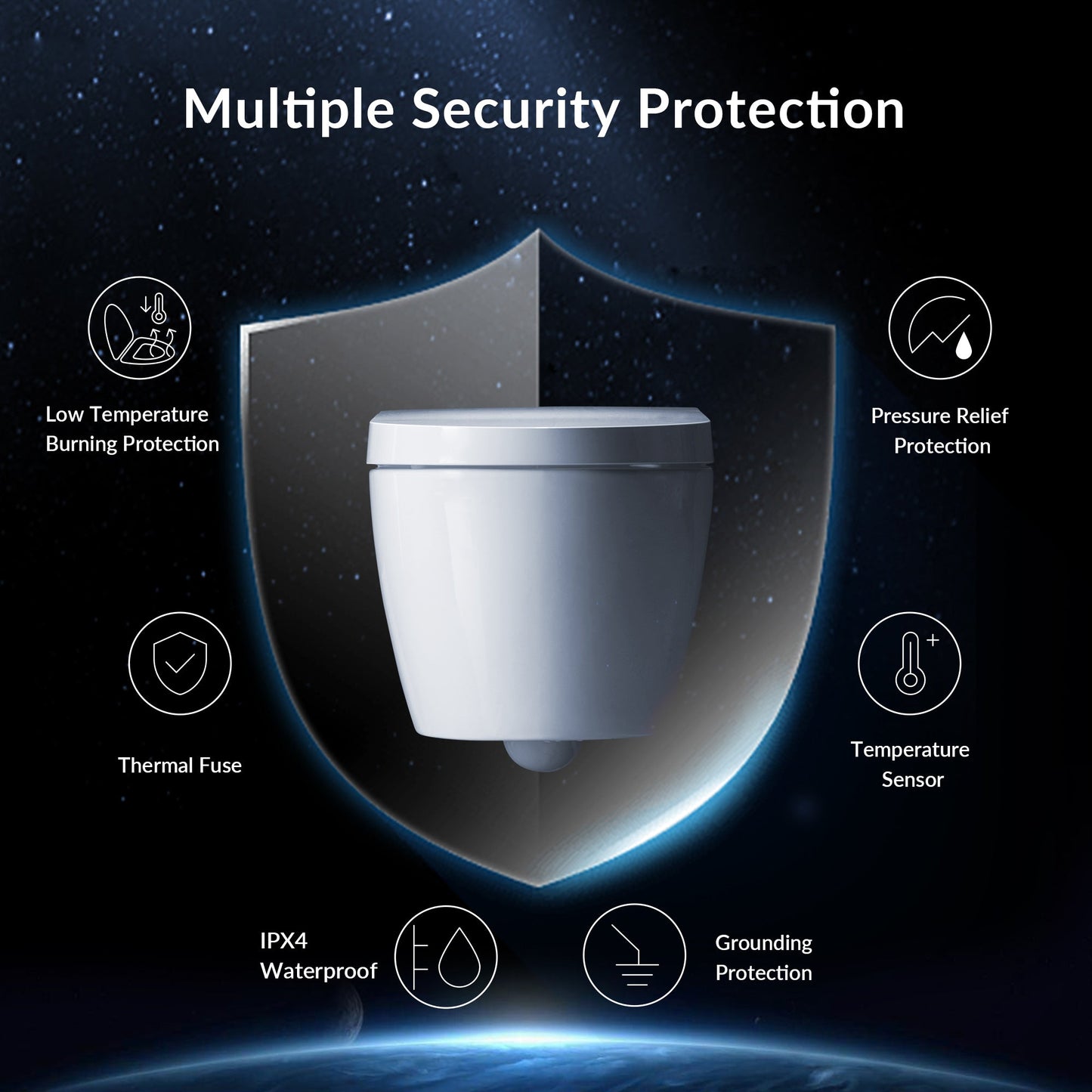 WOODBRIDGE Intelligent Compact Elongated Dual-flush wall hung toilet with Bidet Wash Function, Heated Seat & Dryer. Matching Concealed Tank system and White Marble Stone Slim Flush Plates Included.LT611 + SWHT611+FP611-WH