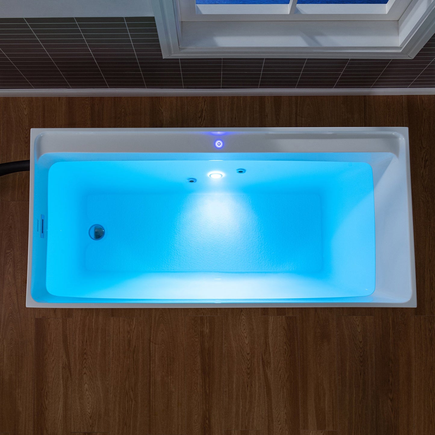 WOODBRIDGE 67" L x 31-1/2" W Freestanding Acrylic Cold Plunge Ice Tub with 1.3 HP High-Performance Chiller for Cooling/Heating, Ozone sanitation, Filter circulation system, Insulated tub cover