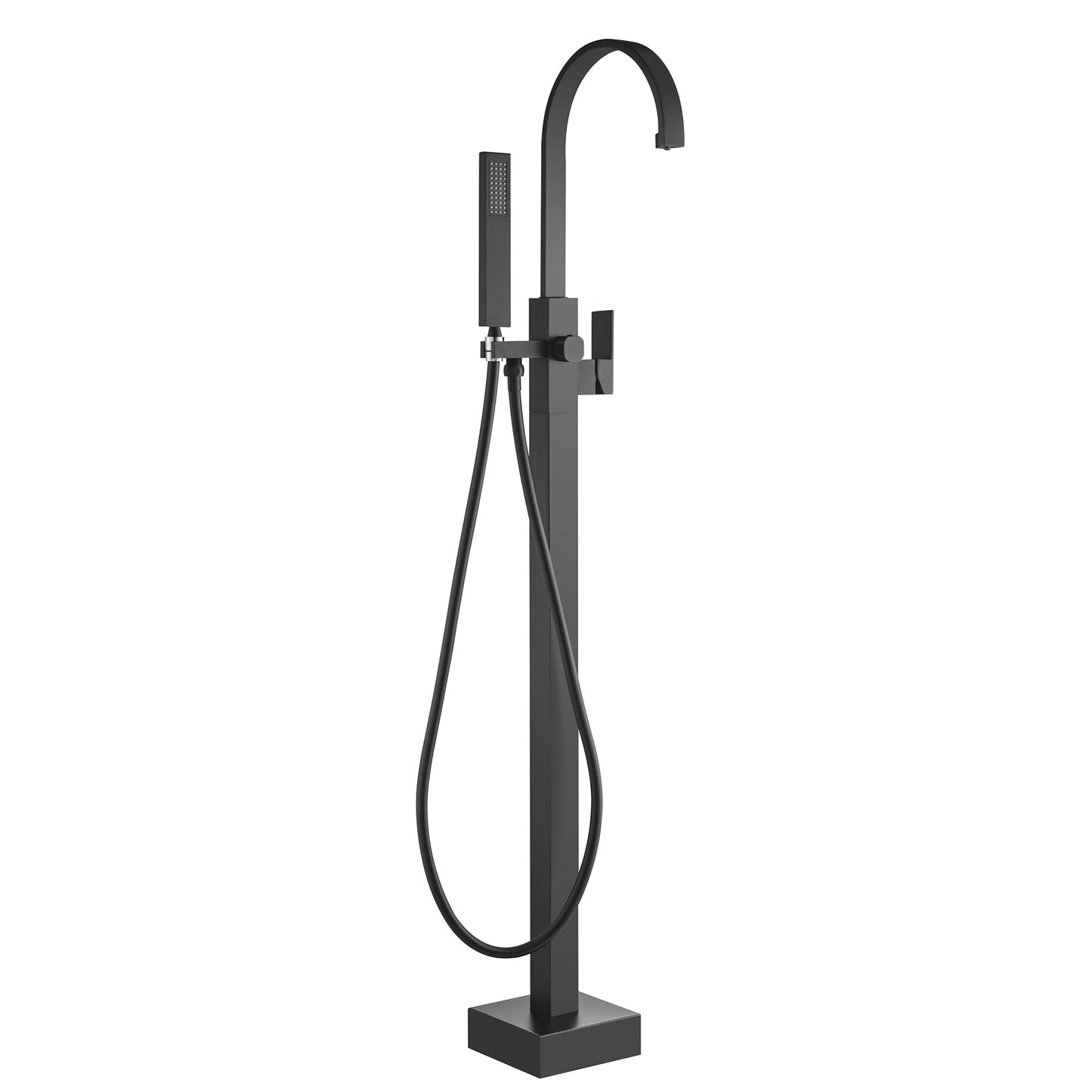 WOODBRIDGE F0060BN Contemporary Single Handle Floor Mount Freestanding Tub Filler Faucet with Hand Shower