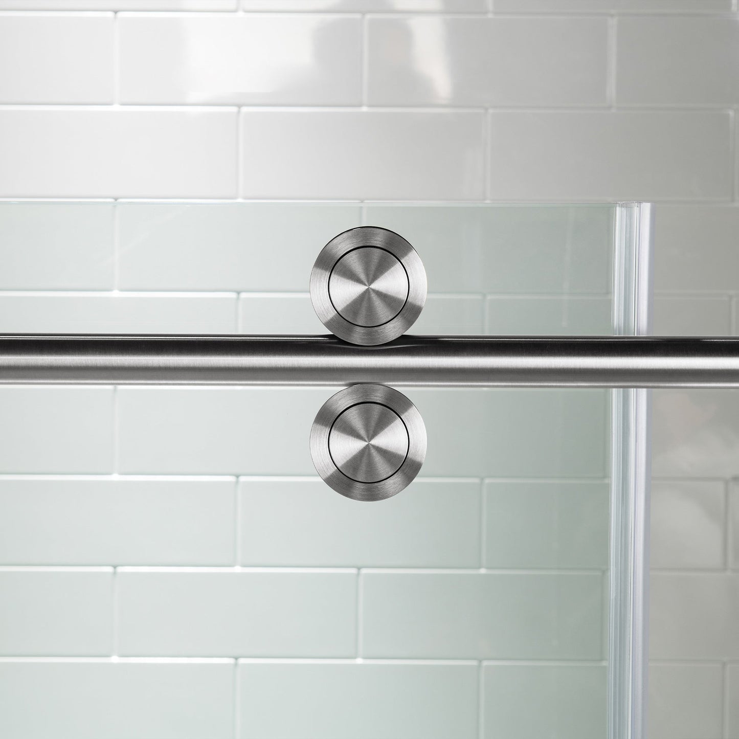 WOODBRIDGE Frameless Bathtub Shower Doors 56-60" Width x 66" Height with 5/16"(8mm) Clear Tempered Glass, Single Sliding with Side Seal Strips