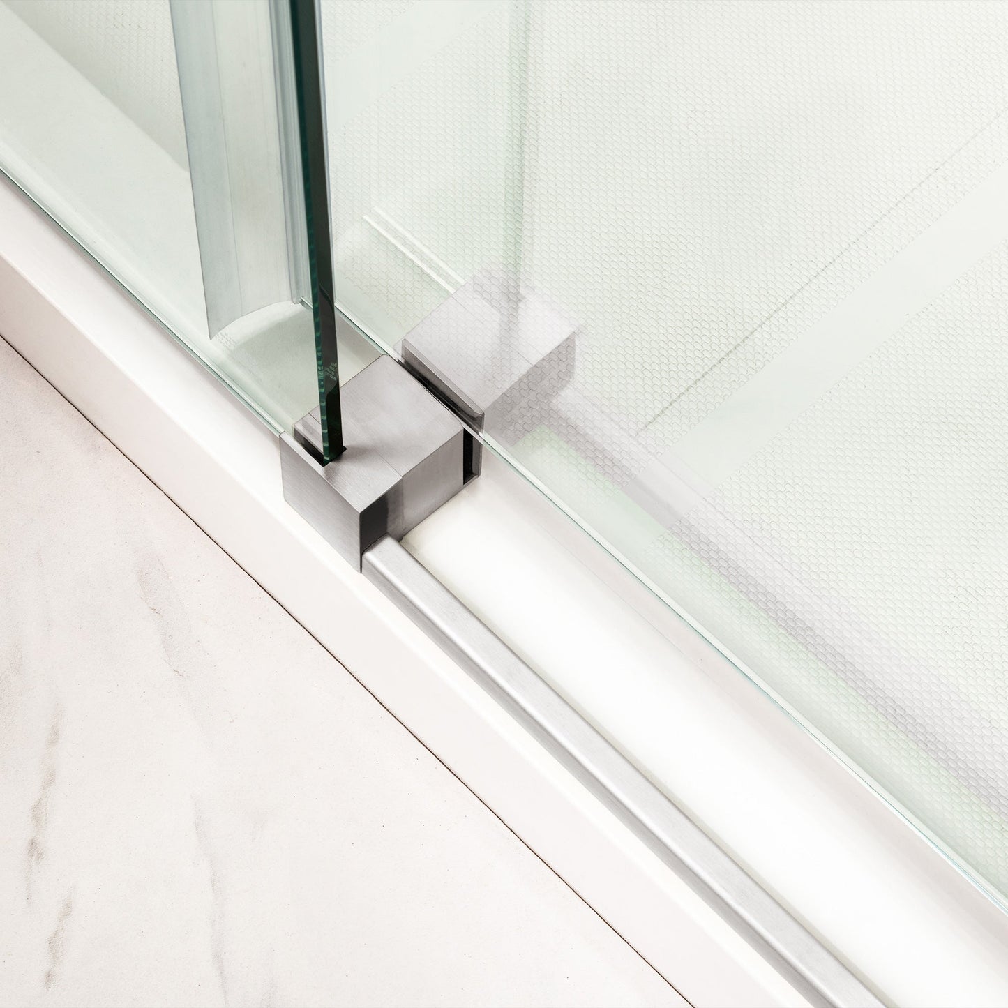 WOODBRIDGE Frameless Bathtub Shower Doors 56-60" Width x 66" Height with 5/16"(8mm) Clear Tempered Glass, Single Sliding with Side Seal Strips