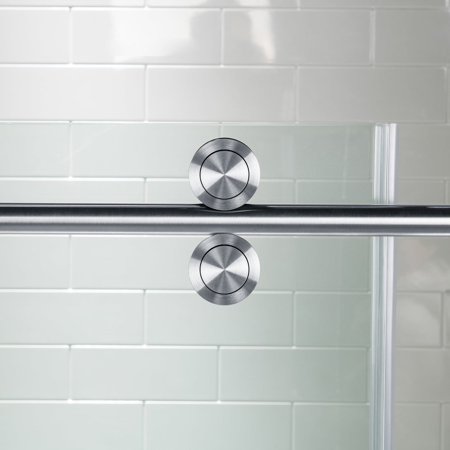 WOODBRIDGE Frameless Bathtub Shower Doors 56-60" Width x 66" Height with 5/16"(8mm) Clear Tempered Glass, Single Sliding with Side Seal Strips