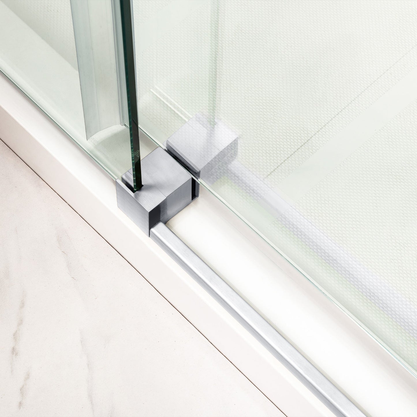 WOODBRIDGE Frameless Bathtub Shower Doors 56-60" Width x 66" Height with 5/16"(8mm) Clear Tempered Glass, Single Sliding with Side Seal Strips