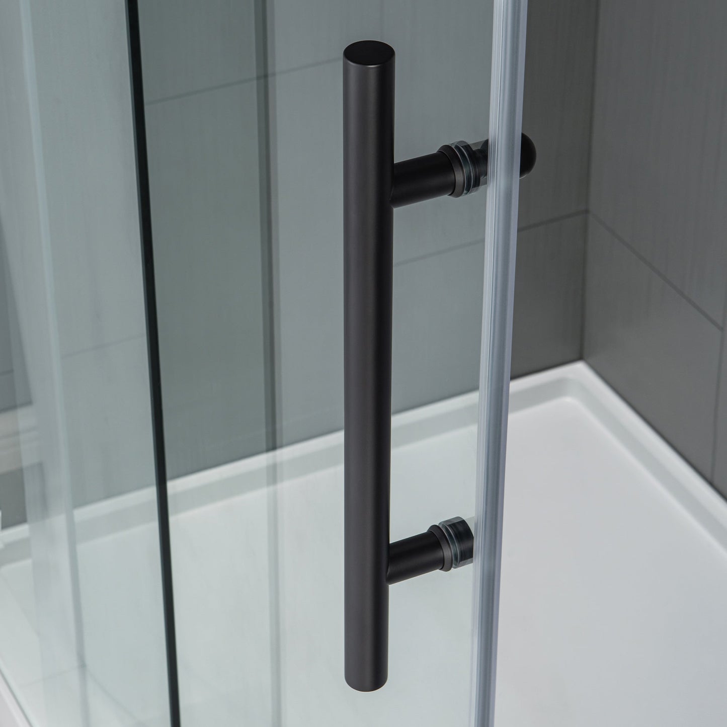 WOODBRIDGE Frameless Bathtub Shower Doors 56-60" Width x 66" Height with 5/16"(8mm) Clear Tempered Glass, Single Sliding with Side Seal Strips