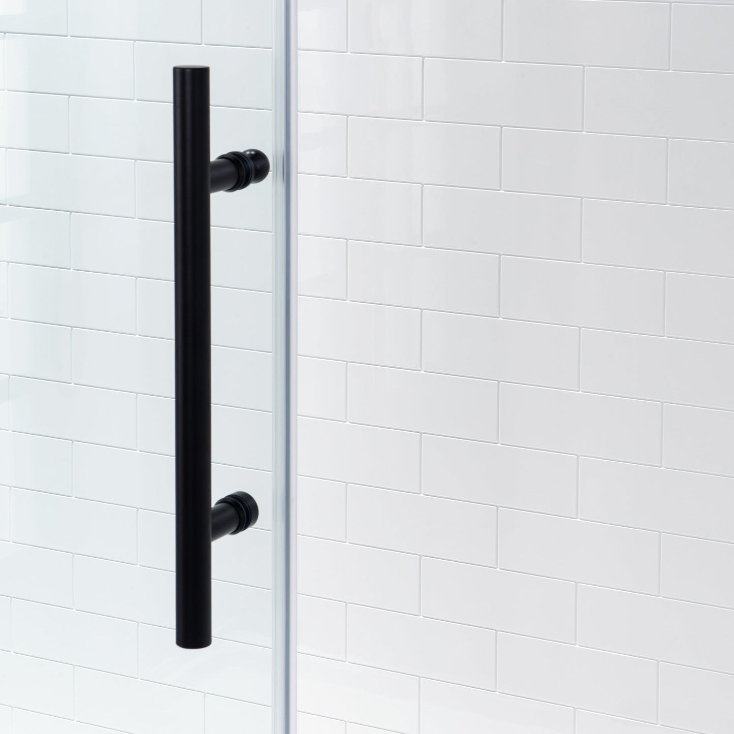 WOODBRIDGE Frameless Bathtub Shower Doors 56-60" Width x 66" Height with 5/16"(8mm) Clear Tempered Glass, Single Sliding with Side Seal Strips
