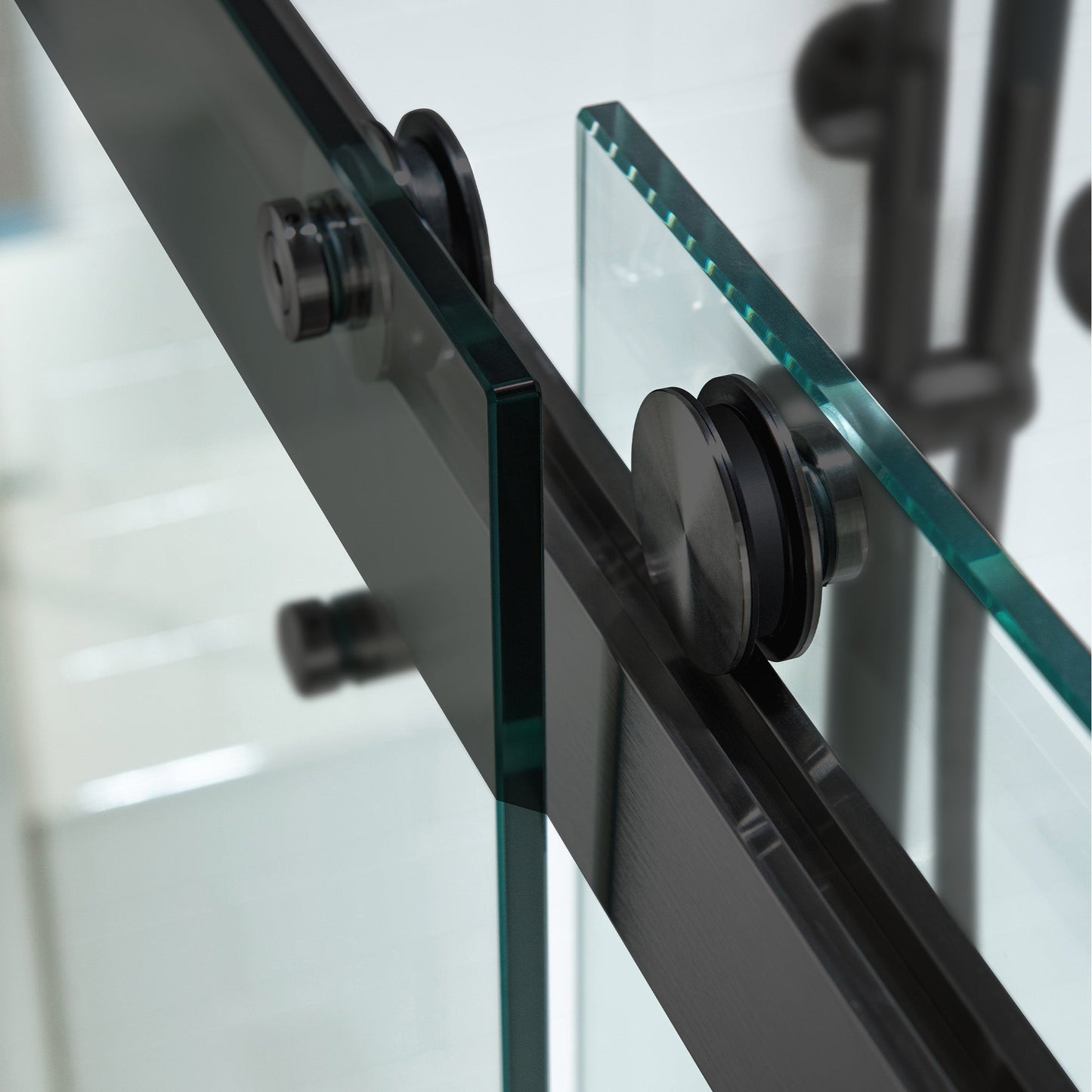 WOODBRIDGE Frameless Shower Doors 56-60" Width x 76" Height with 5/16"(8mm) Clear Tempered Glass, Double Sliding with Side Seal Strips