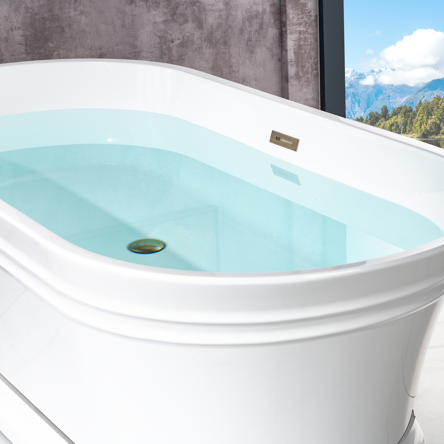 WOODBRIDGE 67 in. Freestanding Double Ended Acrylic Soaking Bathtub