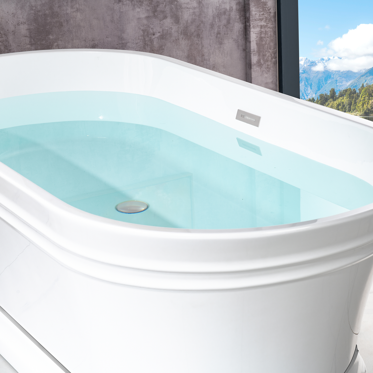 WOODBRIDGE 67 in. Freestanding Double Ended Acrylic Soaking Bathtub