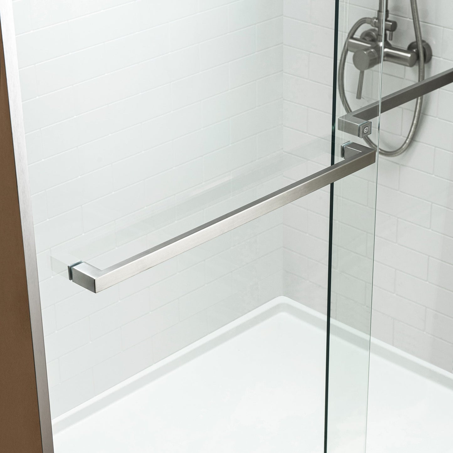 WOODBRIDGE Frameless Shower Doors 56-60" Width x 76"Height with 5/16"(8mm) Clear Tempered Glass, 2 Ways Opening & Double Sliding